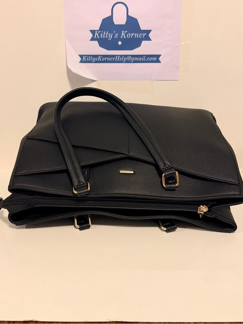 NWOT Lovevook Faux Leather Black Laptop bag.